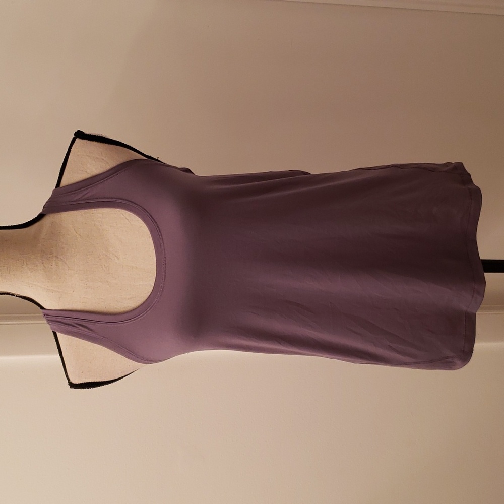 EUC, Yogalicious purple tank top.